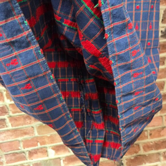 Melhart Designs Plaid Skirt M L | Vintage 80s Red Blue Academia Coquette Preppy - Picture 6 of 6